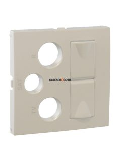   TV-Antenna-Rádió-PC 2x(RJ45) aljzat fedőlap, IP20, jégfehér - EFAPEL LOGUS 90