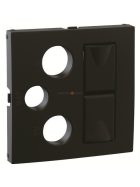   TV-Antenna-Rádió-PC 2x(RJ45) aljzat fedőlap, IP20, fekete - EFAPEL LOGUS 90