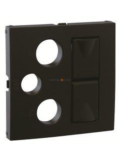   TV-Antenna-Rádió-PC 2x(RJ45) aljzat fedőlap, IP20, fekete - EFAPEL LOGUS 90