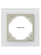   1-es keret, CRYSTAL IP20, üveg/gyöngyházfehér - EFAPEL LOGUS 90