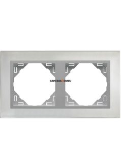   2-es keret, METALLO vízszintes/függőleges, IP20, inox/alumínium - EFAPEL LOGUS 90