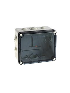   Kötödoboz, 186x165x100mm, membrános, csavaros fedéllel, halogénmentes, átlátszó, IP65 - IDE ELECTRIC
