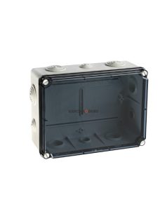   Kötödoboz, 255x194x101mm, membrános, csavaros fedéllel, halogénmentes, átlátszó, IP65 - IDE ELECTRIC