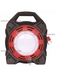   Kábeldob, gumi, 4 aljzat, 15m, 1,5mm2, 20W-os LED világítással - EMOS