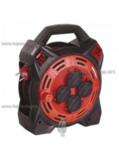   Kábeldob, gumi, 4 aljzat, 15m, 1,5mm2, 20W-os LED világítással - EMOS