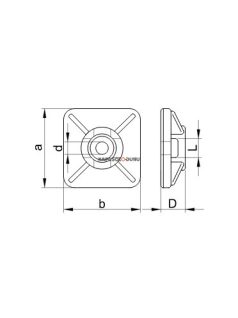   Öntapadós/csavaros, kötegelő talp, natúr, 20×20mm, d=2,9mm, Tracon, 20×20mm, d=2,9mm, PA6.6 - TRACON