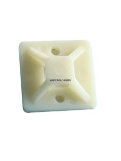   Öntapadós/csavaros, kötegelő talp, natúr, 25×25mm, d=3,5mm, Tracon, 25×25mm, d=3,5mm, PA6.6 - TRACON