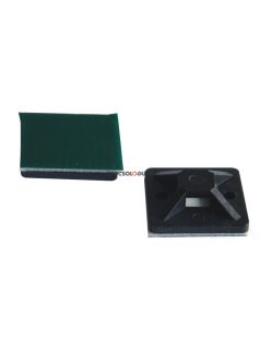   Öntapadós/csavaros kötegelő talp fekete 25×25mm d=35mm Tracon 25×25mm d=35mm PA6.6 - TRACON